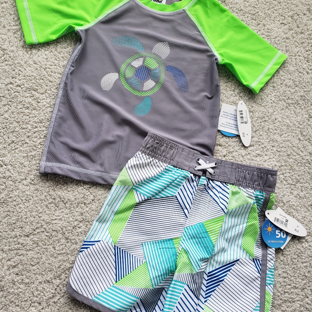 Swim Trunks and Rashgaurd